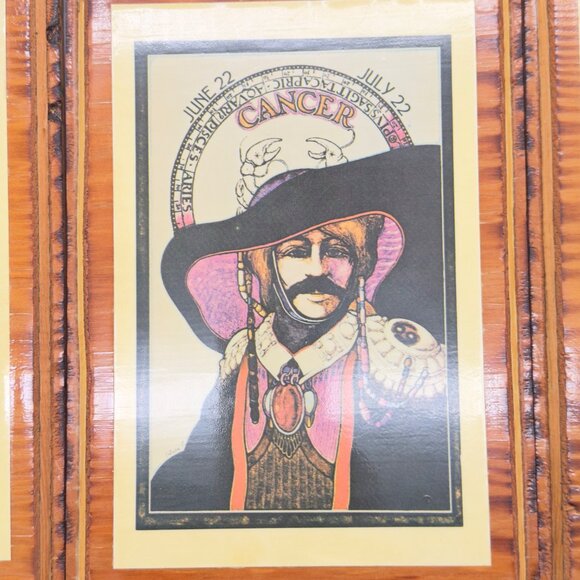Lot of 6 Vintage Zodiac 1969 David Palladini Wooden Wall Art Print Hippie Rustic - Picture 6 of 16